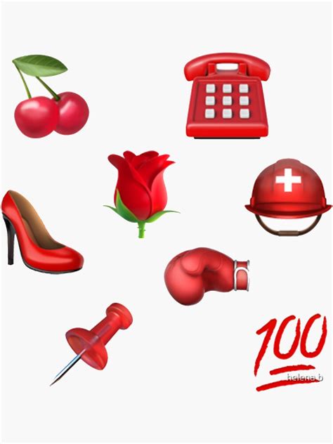 "Red Emoji Stickers 1" Sticker for Sale by helenabaird | Redbubble