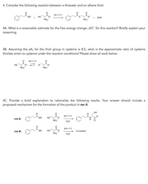 Solved 4. Consider the following reaction between a | Chegg.com