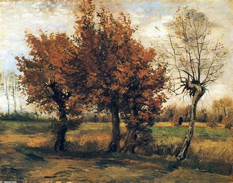 paysage d`automne avec quatre arbres, 1885 de Vincent Van Gogh (1853 ...