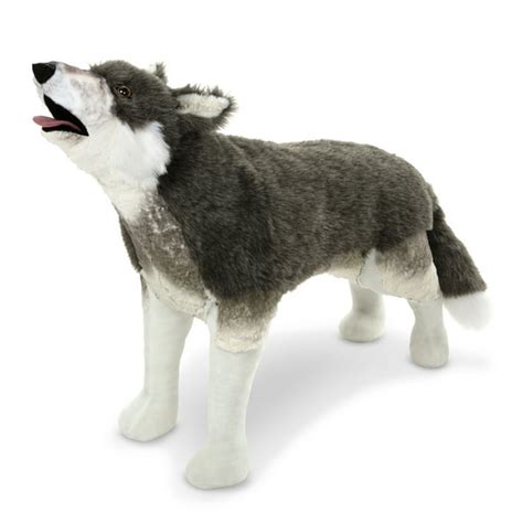 Melissa & Doug Giant Lifelike Plush Gray Wolf Standing Stuffed Animal (2 Feet Tall) - Walmart ...