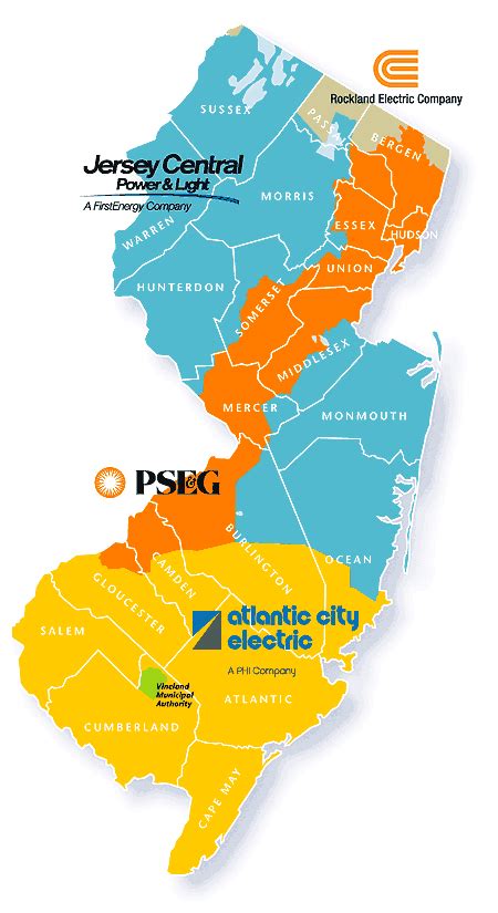 Electric Utilities Territory Map | NJ OCE Web Site