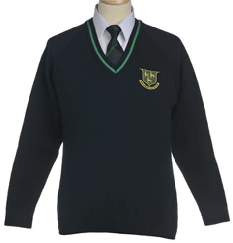 Prendergast Vale Jumper with Green Stripe – WearAbouts Schoolwear