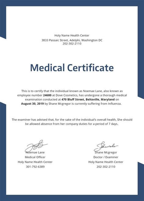 Medical Certificate Templates | Free Word & PDF