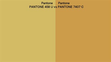 Pantone 458 U vs PANTONE 7407 C side by side comparison