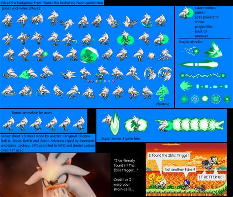 Silver The Hedgehog(5 Sprites) | Sonic The Hedgehog