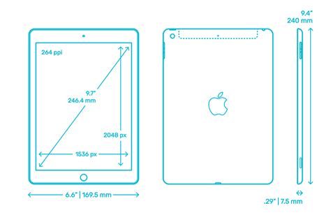 Apple iPad (6th Gen) - 2018 Dimensions & Drawings | Dimensions.com