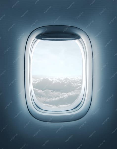 Premium Photo | Airplane window with clouds view