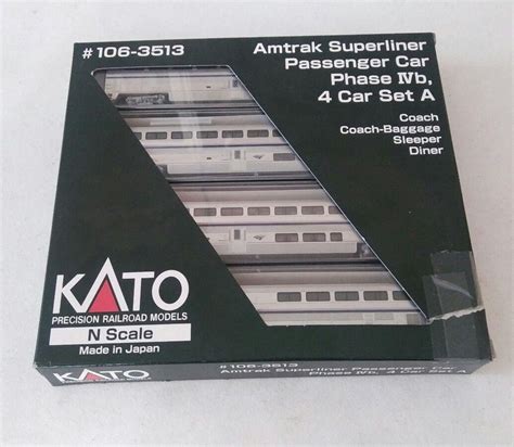 KATO N Scale Amtrak Superliner Passenger Car Phase IVb 4 Car Set A #106 ...