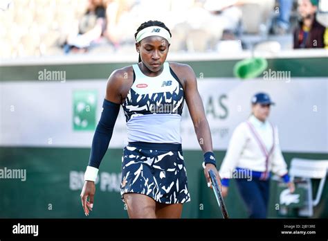 Cori "Coco" Gauff of USA during the French Open, Grand Slam tennis tournament on May 31, 2022 at ...