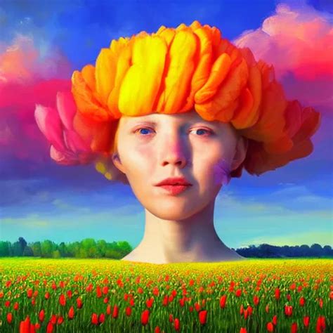 dutch girl, giant tulip head, surreal photography, | Stable Diffusion ...