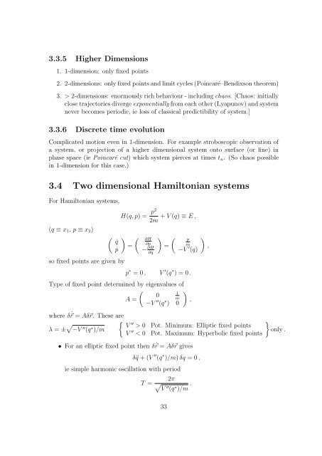 3.4 Two dimensional Hamiltonian systems