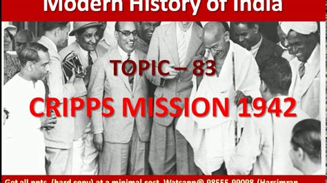 Topic -83 | Cripps Mission 1942 | Modern History of India for UPSC/ PSC ...