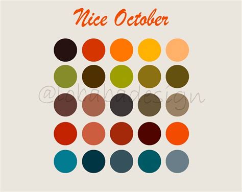 October Fall Color Palette Color Swatches Procreate Color - Etsy