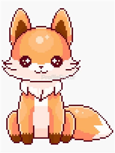 "Pixel Fox" Sticker for Sale by ProfileDecor | Redbubble