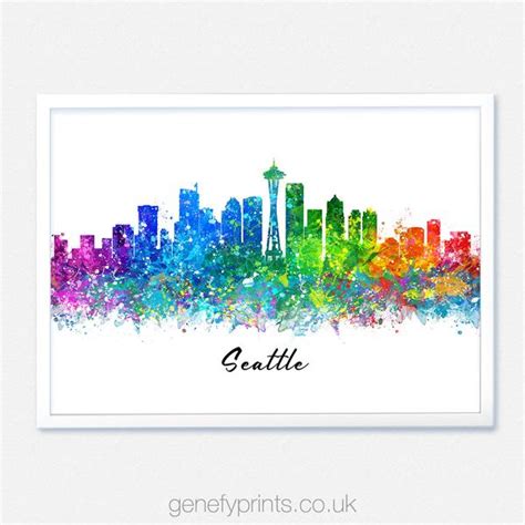 Seattle Skyline Watercolor at GetDrawings | Free download