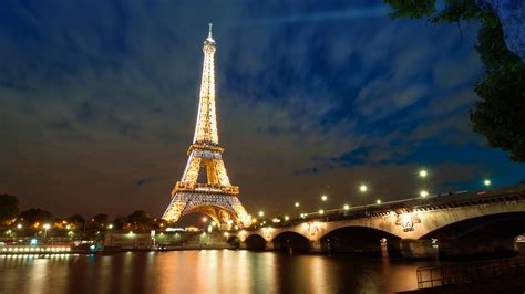 Lighting Paris Eiffel Tower With Sky And Clouds Background HD Travel ...