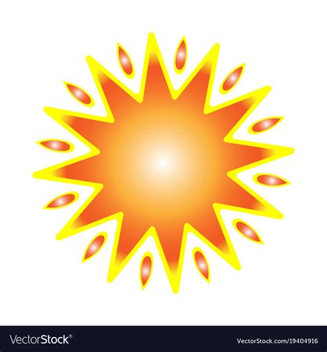 Sun with yellow rays Royalty Free Vector Image