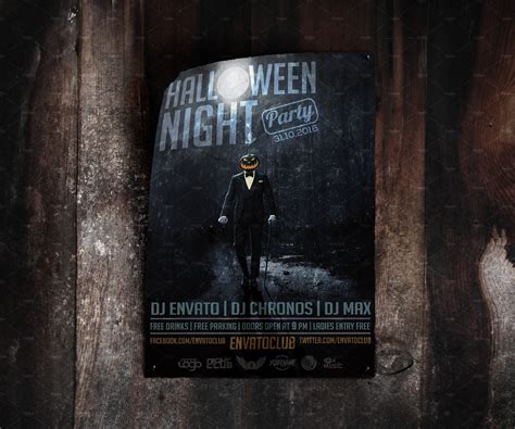 a dvd cover for halloween night party with a man in a suit and top hat