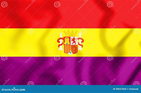 Flag of the Second Spanish Republic. 3D Illustration Stock Illustration - Illustration of ...