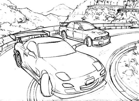 Drifting Cars Up On The Hill Coloring Pages : Kids Play Color | Cars ...