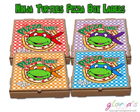 Teenage Mutant Ninja Turtles Pizza Box Label Set | Etsy