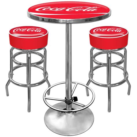 Coca-Cola Pub Table and 2 Bar Stools Set - 13079237 - Overstock.com Shopping - Big Discounts on ...