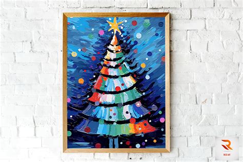 Colorful Radius Christmas Tree Wall Art By Mulew Art | TheHungryJPEG