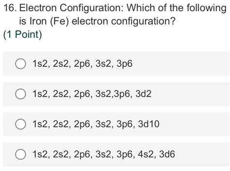 Electron Configuration Of Iron