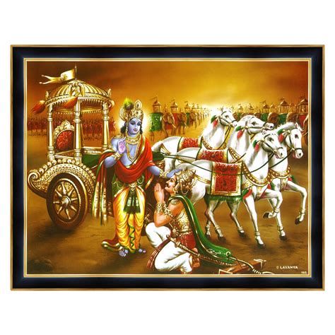 Bhagavad-gita Mahabharata Story: Krishna Protecting Chariot Of Arjuna ...