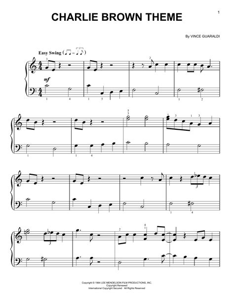 Charlie Brown Theme sheet music by Vince Guaraldi (Easy Piano – 162011)