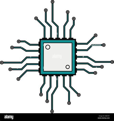 Microchip technology isolated vector illustration graphic design Stock ...