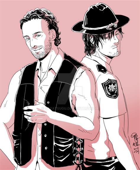 Rick and Daryl exchanging clothes by sayatsugu on DeviantArt