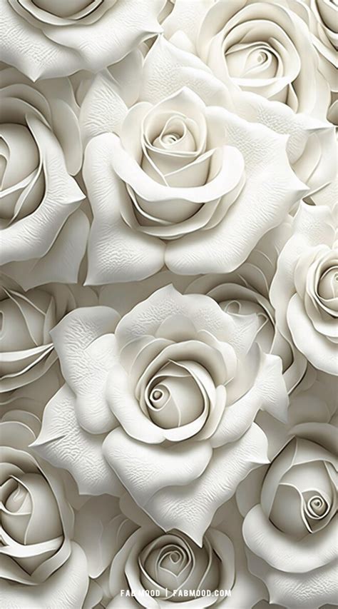 10 Flower Wallpaper Ideas for Phone & iPhone : White Rose 3D Wallpaper 1 - Fab Mood | Wedding ...