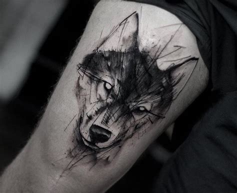 Tattoo wolf ink sketch style black work | Sketch style tattoos, Dog tattoos, Dark tattoo