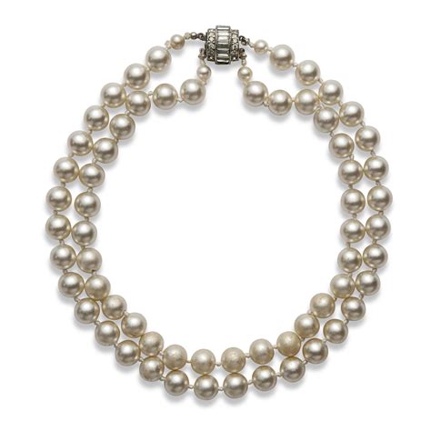 A TWO STRAND SIMULATED PEARL NECKLACE, UNMARKED | Christie’s