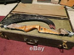 Vintage Signature Fred Bear Archery Takedown Recurve Bow With Case