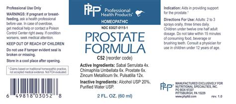 PROSTATE FORMULA (sabal serrulata, chimaphila umbellata, prostate (suis ...