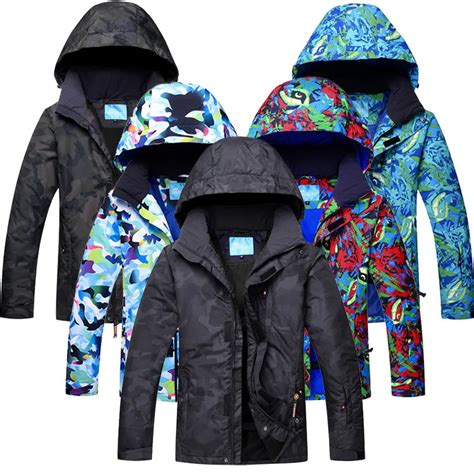 2017 New Ski Jacket Men Winter Camo Pattern Snowboard Snow Jacket Outdoor Waterproof Breathable ...