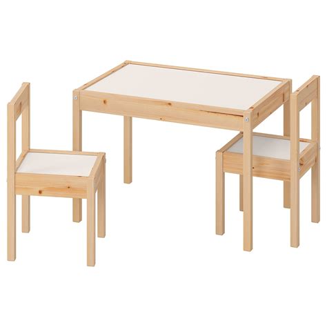LÄTT white, pine, Children's table with 2 chairs - IKEA