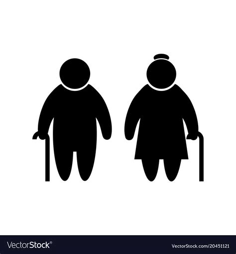 Elder people icon in flat style old men symbol Vector Image