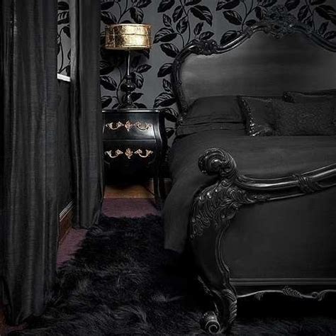 Black black black | Gothic bedroom, Gothic home decor, Black bedroom