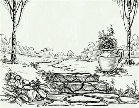 Flower Garden Sketch at PaintingValley.com | Explore collection of Flower Garden Sketch