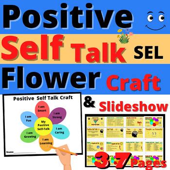 Positive Self Talk Flower Craft Slideshow SEL Mental Health Activity ...