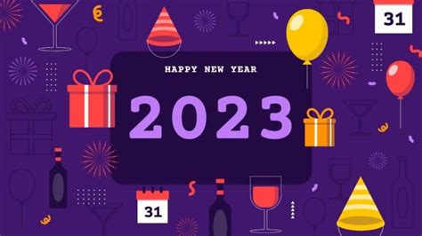 Download free Colorful Flat New Year Zoom Background