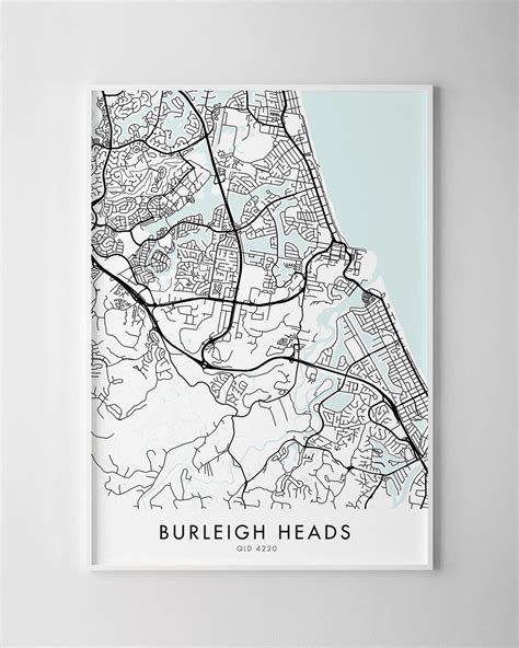 Gold Coast – Burleigh Heads Map Print - Chelsea Chelsea