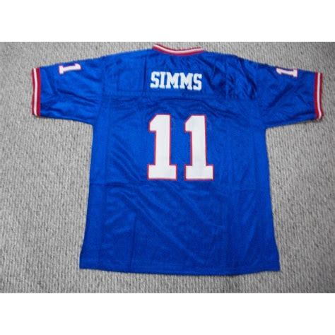 Phil Simms Jersey #11 New York Unsigned Custom Stitched Blue Football New No Brands/Logos Sizes ...