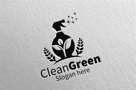 Cleaning Service Logo Eco Friendly (69386) | Logos | Design Bundles
