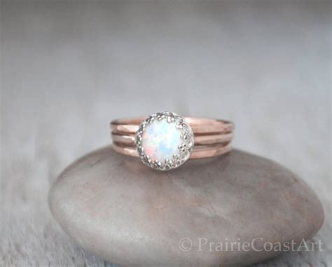 Rose Gold Opal Ring Set in 14k Rose Gold-filled Opal Ring - Etsy