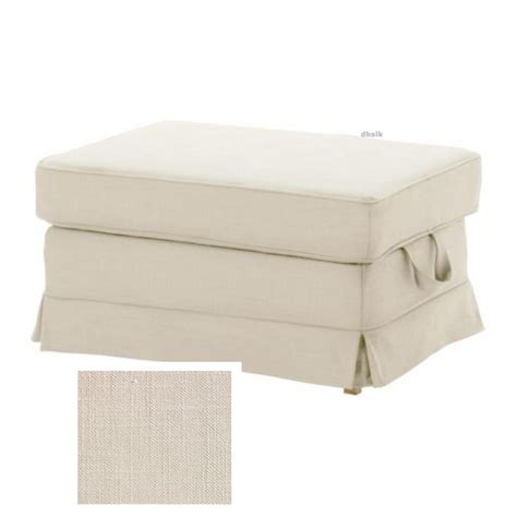 IKEA EKTORP BROMMA Footstool COVER Ottoman Slipcover SVANBY BEIGE Linen Blend