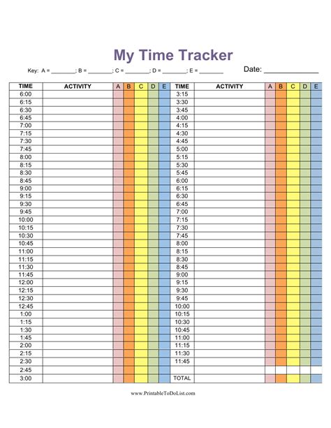 Tracking Worksheet Template